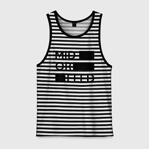 Мужская майка Mid or feed / Черная тельняшка – фото 1