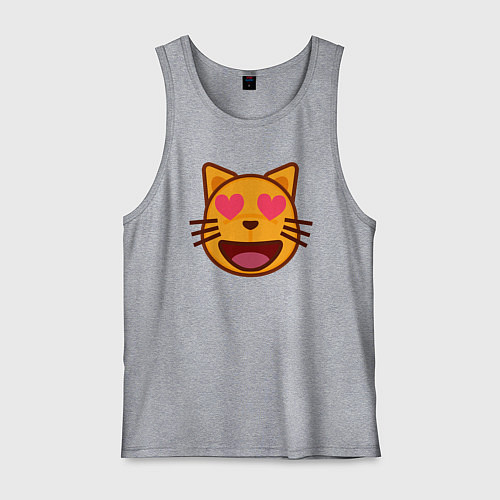 Мужская майка Оранжевый котик влюблён / Меланж – фото 1
