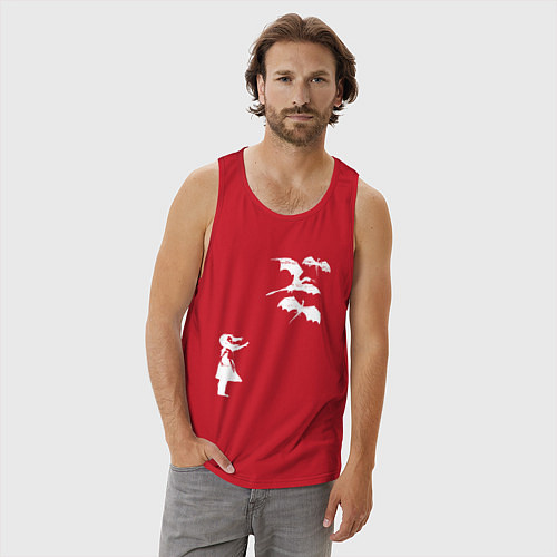 Мужская майка Девочка и драконы / Красный – фото 3