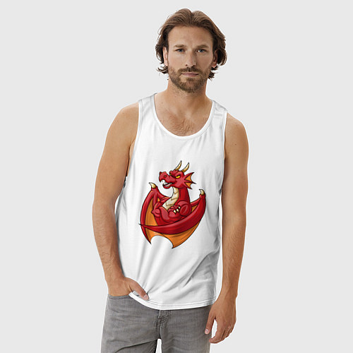 Мужская майка Спортивный дракон / Белый – фото 3