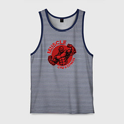 Майка мужская хлопок Gym and fitness, цвет: синяя тельняшка