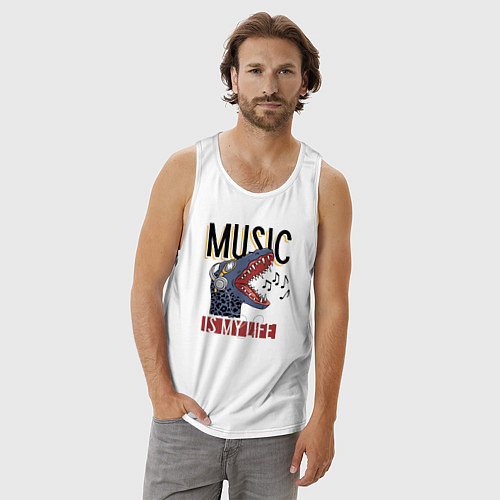 Мужская майка Music is my live / Белый – фото 3