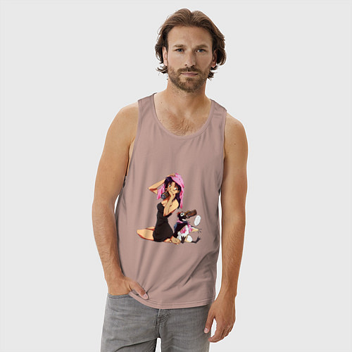 Мужская майка Мисато и Пен-Пен / Пыльно-розовый – фото 3