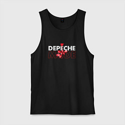 Майка мужская хлопок Depeche Mode - Enjoy The Silence red rose, цвет: черный