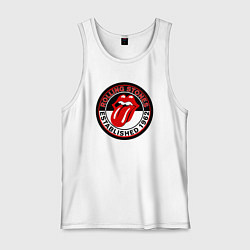 Майка мужская хлопок Rolling Stones established 1962, цвет: белый