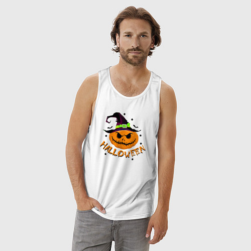 Мужская майка Тыква в колпаке / Белый – фото 3