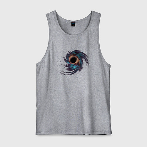 Мужская майка Черная дыра с планетами и звездами / Меланж – фото 1