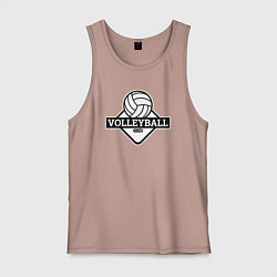 Майка мужская хлопок Volleyball club, цвет: пыльно-розовый