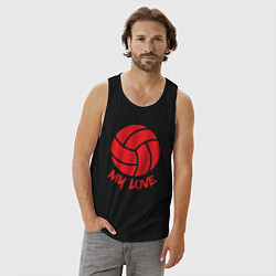 Майка мужская хлопок Volleyball my love, цвет: черный — фото 2