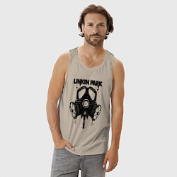 Майка мужская хлопок Linkin Park - gas mask, цвет: миндальный — фото 2
