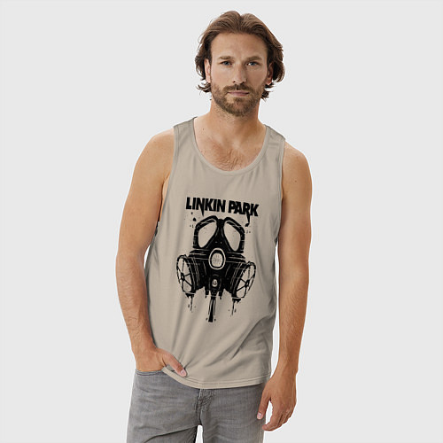 Мужская майка Linkin Park - gas mask / Миндальный – фото 3