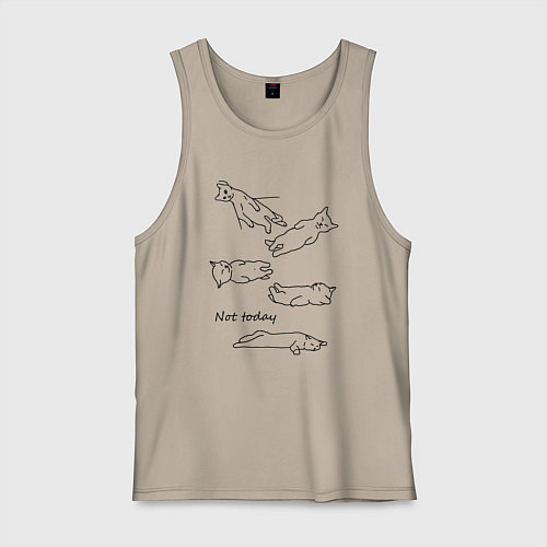 Мужская майка Not today спящие коты / Миндальный – фото 1