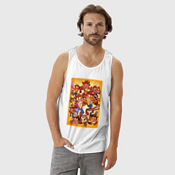 Майка мужская хлопок Crash bandicoots, цвет: белый — фото 2