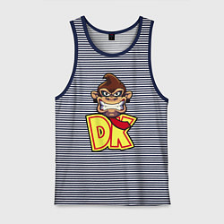 Майка мужская хлопок Donkey kong head, цвет: синяя тельняшка