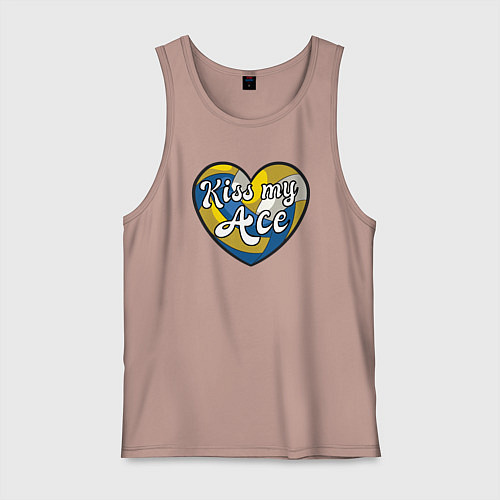 Мужская майка Kiss my ace ball / Пыльно-розовый – фото 1