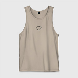 Майка мужская хлопок Твое сердечко, цвет: миндальный