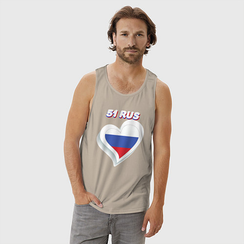 Мужская майка 51 регион Мурманская область / Миндальный – фото 3