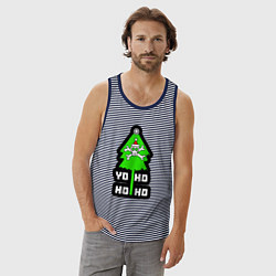 Майка мужская хлопок Пиратский новый год, цвет: синяя тельняшка — фото 2