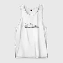 Майка мужская хлопок Формула-1 мультяшная сбоку, цвет: белый