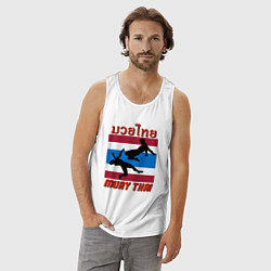 Майка мужская хлопок Бойцы Муай Тай, цвет: белый — фото 2