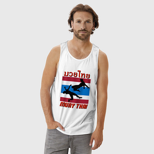 Мужская майка Бойцы Муай Тай / Белый – фото 3