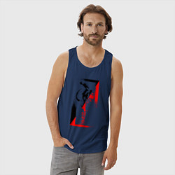 Майка мужская хлопок Боевые искуства black and red, цвет: тёмно-синий — фото 2