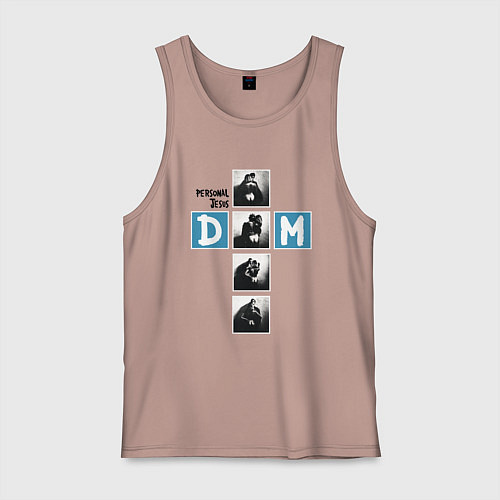 Мужская майка Depeche Mode - Personal Jesus cross / Пыльно-розовый – фото 1