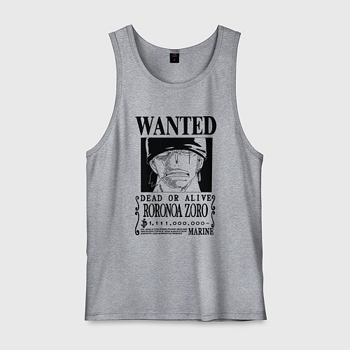 Мужская майка Награда за голову Ророноа Зоро One Piece / Меланж – фото 1