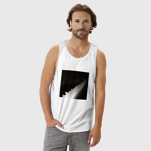 Мужская майка Бесконечное пианино / Белый – фото 3