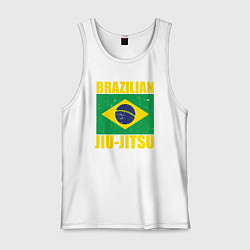 Майка мужская хлопок Brazilian jiu-jitsu, цвет: белый