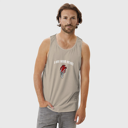 Мужская майка Я твоё сердце / Миндальный – фото 3