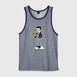 Майка мужская хлопок Depeche Mode - Dave Gahanukkah, цвет: синяя тельняшка