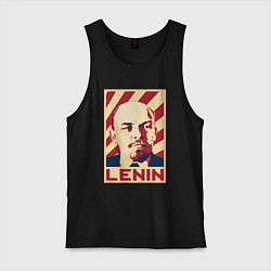 Майка мужская хлопок Vladimir Lenin, цвет: черный
