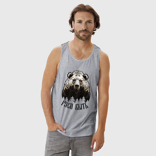 Мужская майка Руси быть / Меланж – фото 3