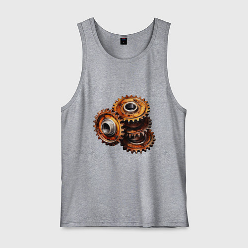 Мужская майка Ржавые шестеренки / Меланж – фото 1