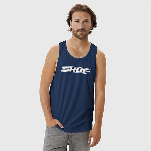 Мужская майка Скуф белым / Тёмно-синий – фото 3