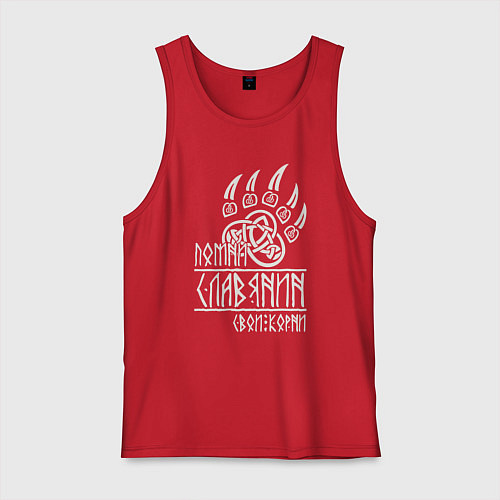 Мужская майка Велес - держись своих корней / Красный – фото 1