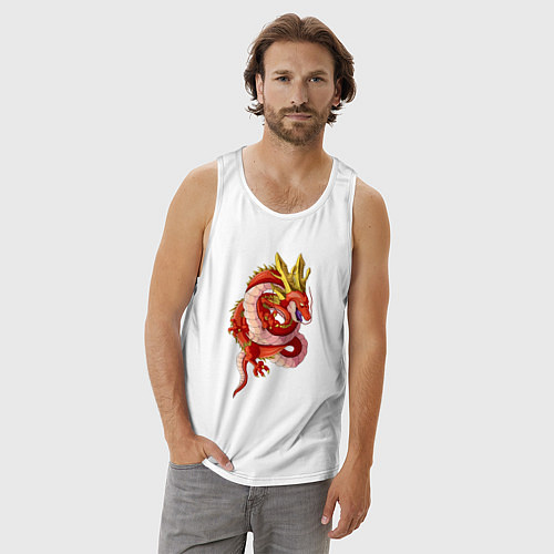 Мужская майка Кровавый дракон / Белый – фото 3