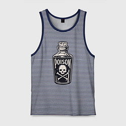 Майка мужская хлопок Пузырёк с ядом, цвет: синяя тельняшка