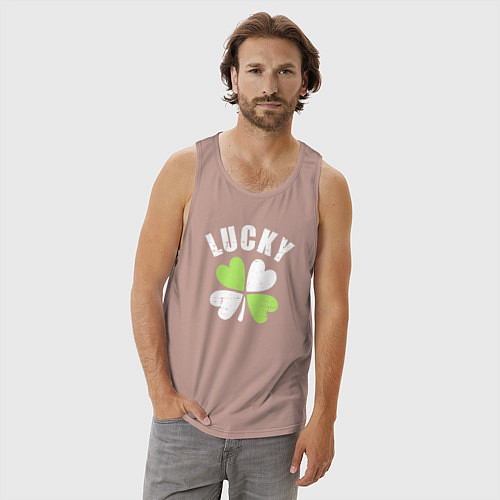 Мужская майка Lucky day / Пыльно-розовый – фото 3