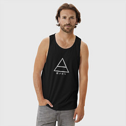 Майка мужская хлопок 30 Seconds to mars логотип треугольник, цвет: черный — фото 2