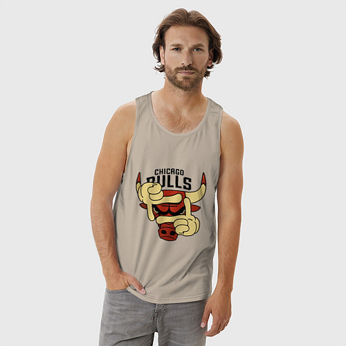 Мужская майка Bulls logo with hands / Миндальный – фото 3