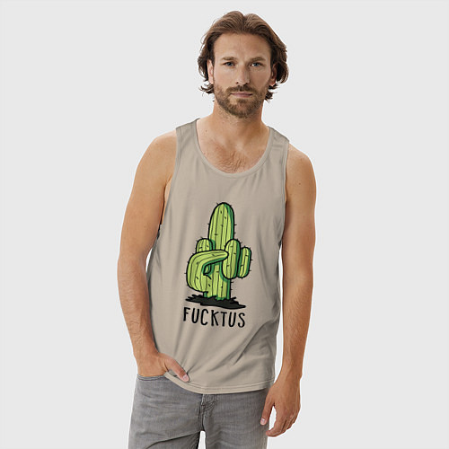 Мужская майка Fucktus / Миндальный – фото 3