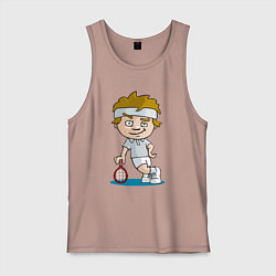 Майка мужская хлопок Теннисист, цвет: пыльно-розовый