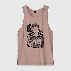 Майка мужская хлопок Эйкити Онидзука - GTO, цвет: пыльно-розовый