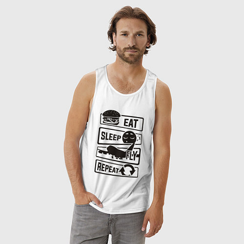 Мужская майка Есть спать летать / Белый – фото 3