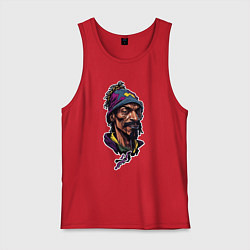 Майка мужская хлопок Snoop dogg head, цвет: красный
