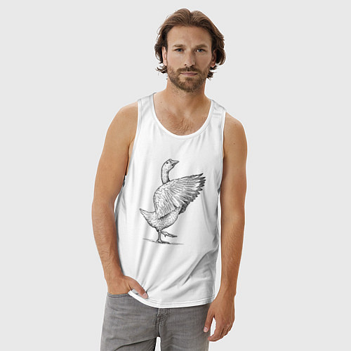 Мужская майка Гусь встрепенусь / Белый – фото 3