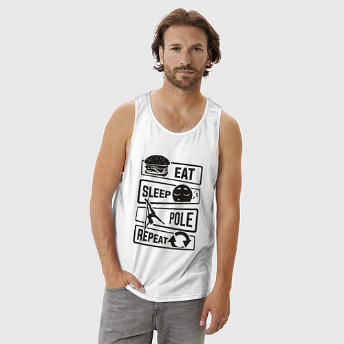 Мужская майка Есть спать пилон / Белый – фото 3