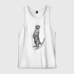 Майка мужская хлопок Сурикат, цвет: белый